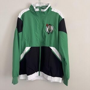Boston Celtics Jacket Mens Large Green Full Zip Track Retro NBA NWT Ultra Game
